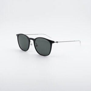 Montblanc MB0098S 010 Sunglasses Black/Silver Square Frame, Grey Lenses